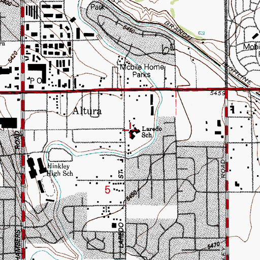 Topographic Map of Laredo Elementary School, CO