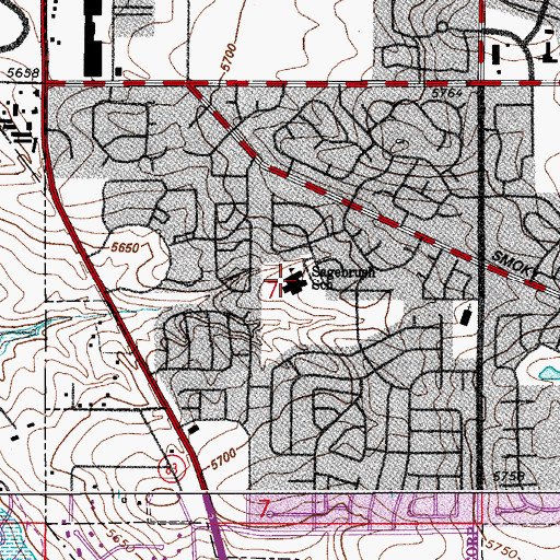 Topographic Map of Sagebrush Elementary School, CO