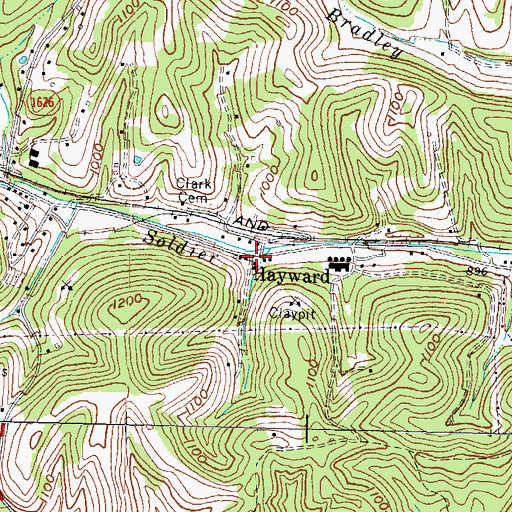 Topographic Map of Montague Hollow, KY