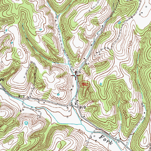 Topographic Map of Logan Branch, KY