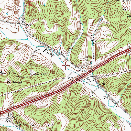 Topographic Map of Sugar Tree Branch, KY
