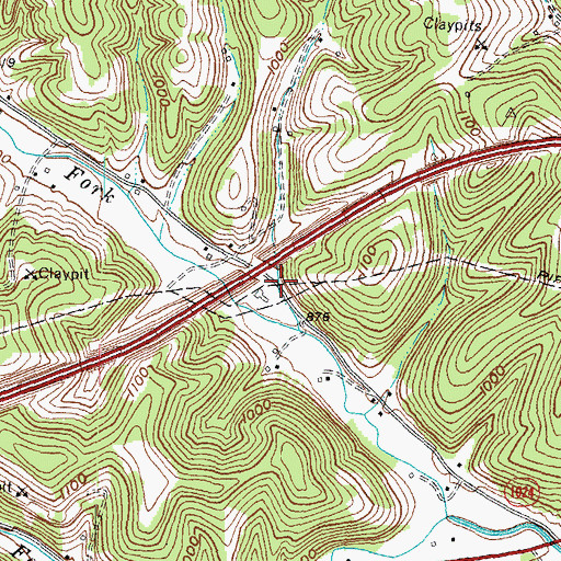 Topographic Map of Hess Branch, KY