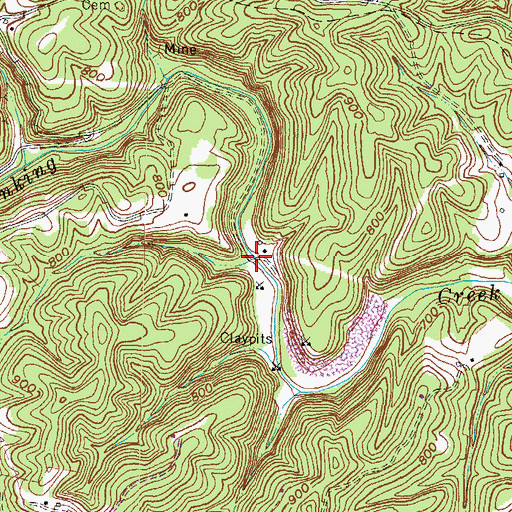 Topographic Map of Stone Coal Branch, KY