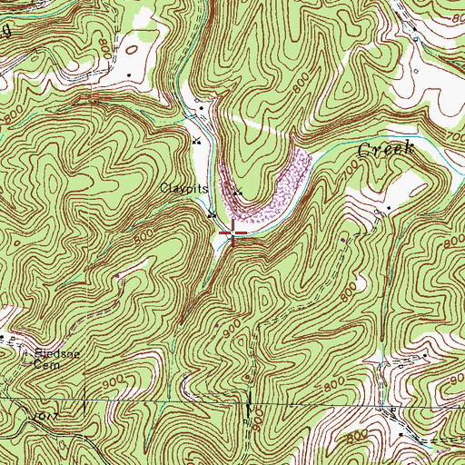 Topographic Map of Hall Branch, KY