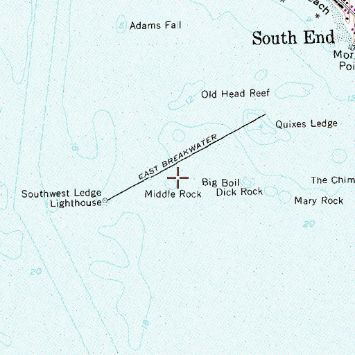 Topographic Map of Middle Rock, CT