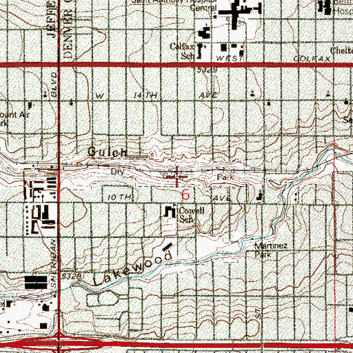 Topographic Map of Dry Gulch Park, CO