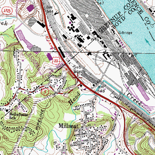 Topographic Map of Amanda Iron Furnace, KY