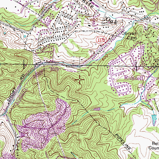 Topographic Map of Amanda Post Office, KY