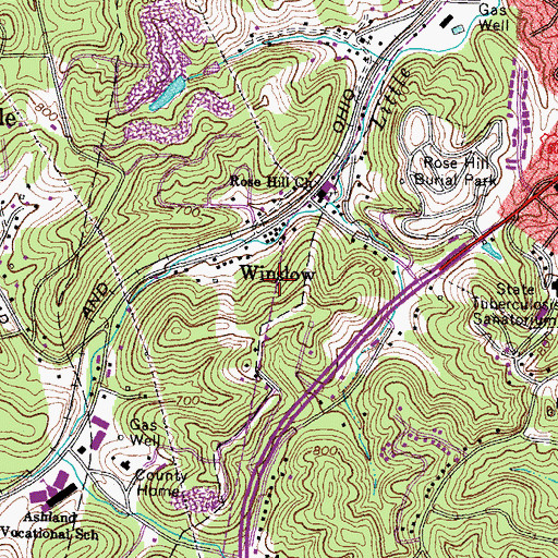 Topographic Map of Winslow Post Office (historical), KY