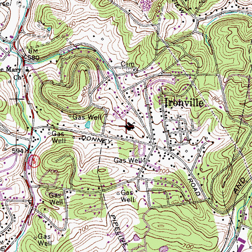 Topographic Map of Ironville School (historical), KY