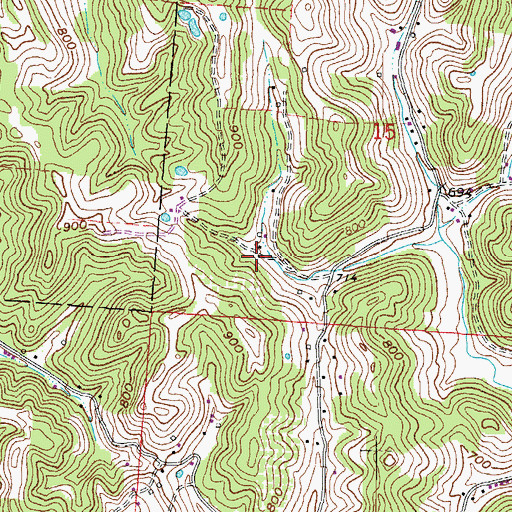 Topographic Map of Allen Cemetery, OH