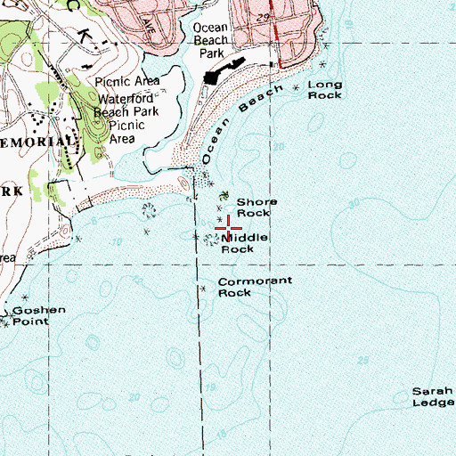 Topographic Map of Middle Rock, CT