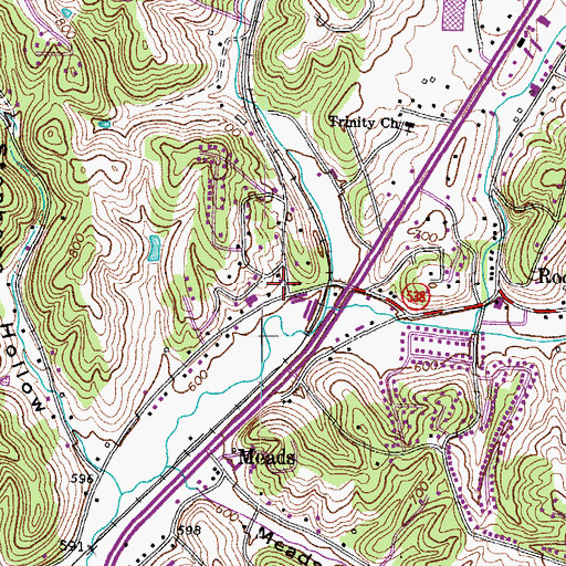Topographic Map of Herd Post Office (historical), KY