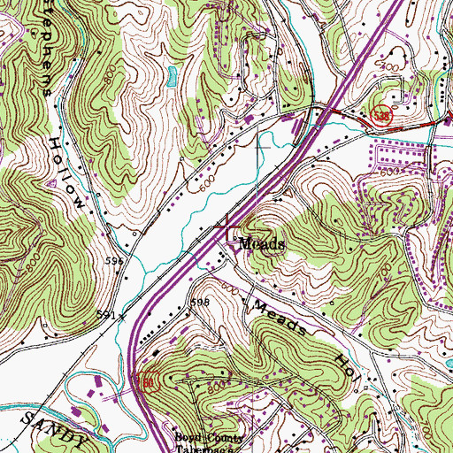 Topographic Map of Meads School (historical), KY