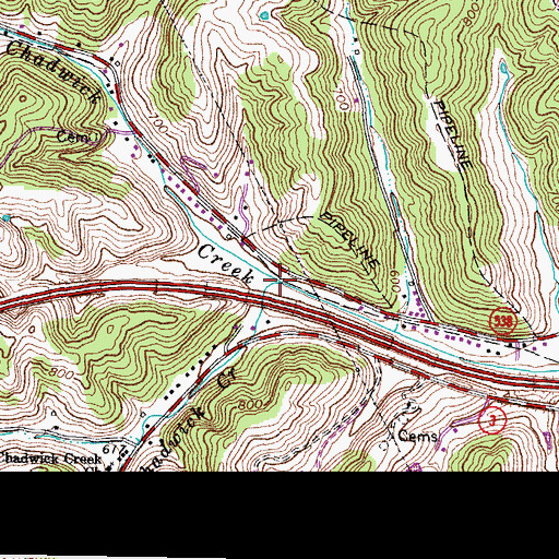 Topographic Map of Oakland Church, KY