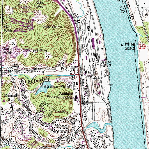 Topographic Map of Cliffside (historical), KY