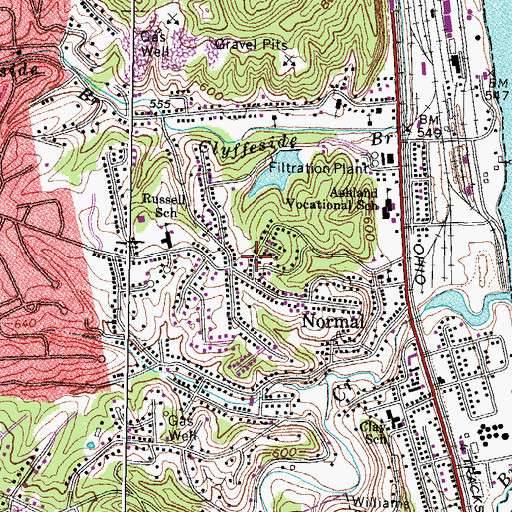 Topographic Map of Cartrell Hill, KY