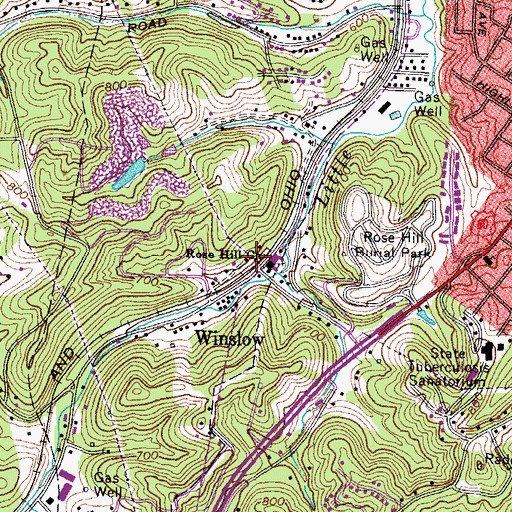 Topographic Map of Winslow Cemetery, KY