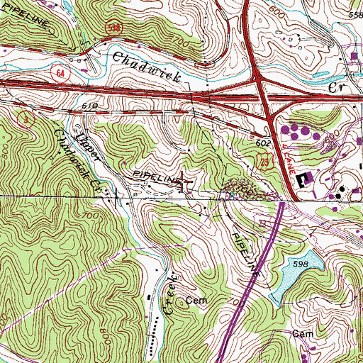 Topographic Map of Alley Cemetery, KY