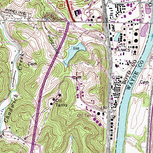 Topographic Map of Runyon Cemetery, KY