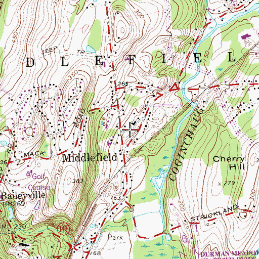 Topographic Map of Middlefield, CT