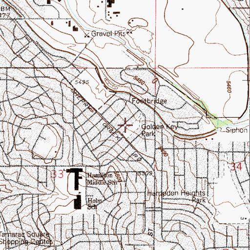 Topographic Map of Golden Key Park, CO