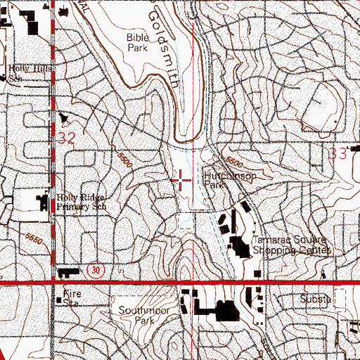 Topographic Map of Hutchinson Park, CO