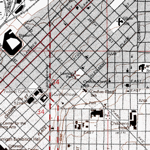 Topographic Map of Lawson Park, CO