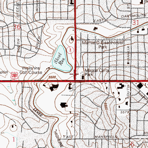 Topographic Map of Magna Carta Park, CO