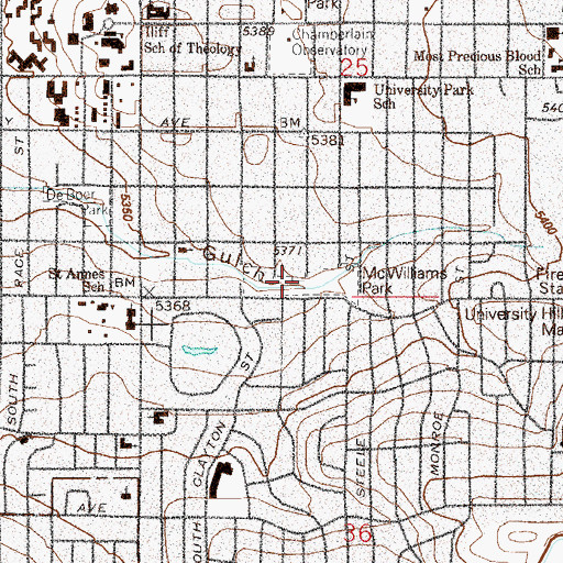 Topographic Map of McWilliams Park, CO