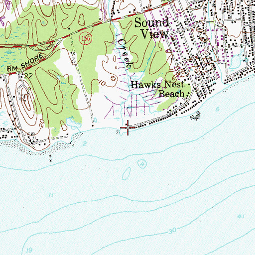 Topographic Map of Mile Creek, CT