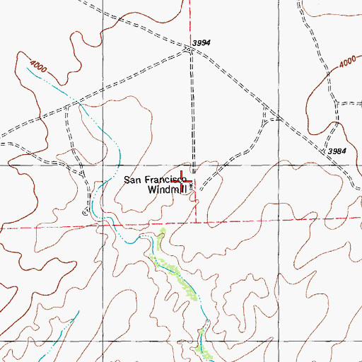 Topographic Map of San Francisco Windmill, TX