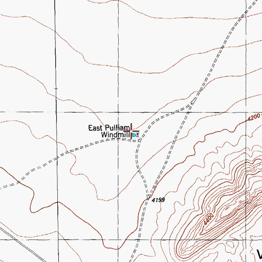 Topographic Map of East Pulliam Windmill, TX