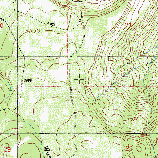 Topographic Map of Basin Well, AZ