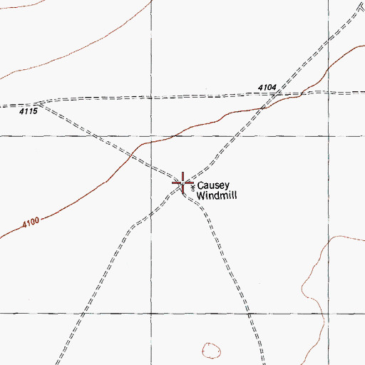 Topographic Map of Causey Windmill, TX