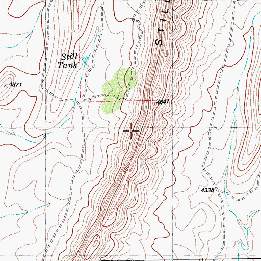 Topographic Map of Stillwell Mountain, TX