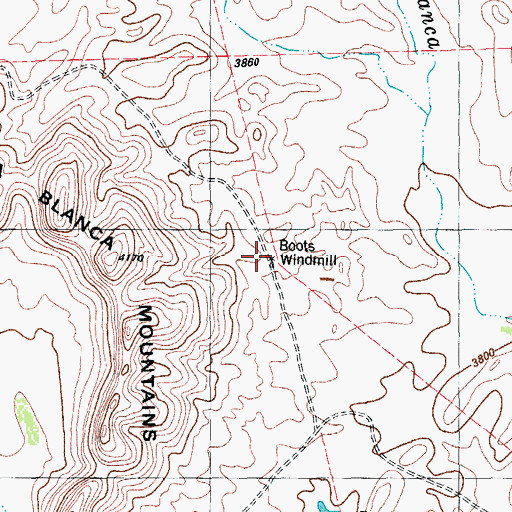 Topographic Map of Boots Windmill, TX