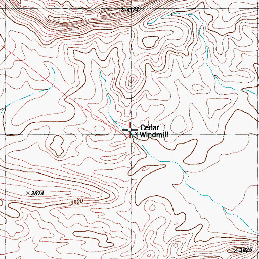 Topographic Map of Cedar Windmill, TX