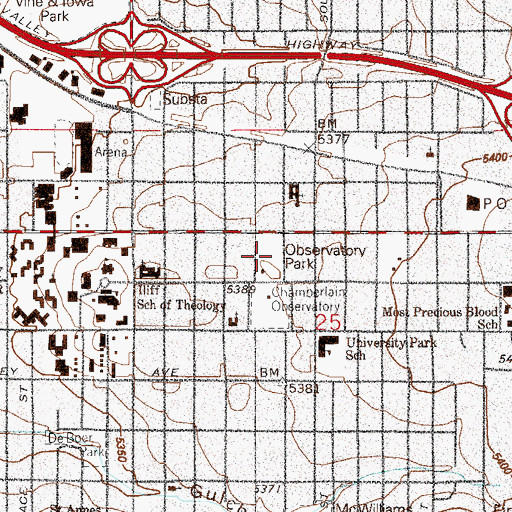 Topographic Map of Observatory Park, CO