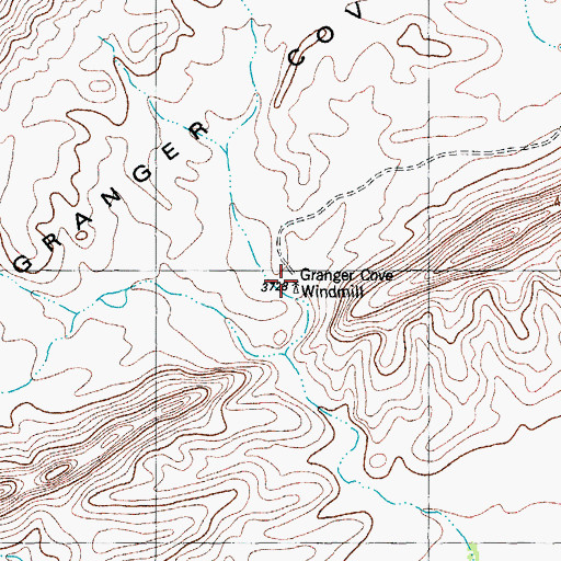 Topographic Map of Granger Cove Windmill, TX