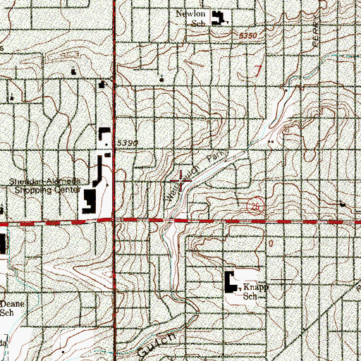 Topographic Map of Weir Gulch Park, CO