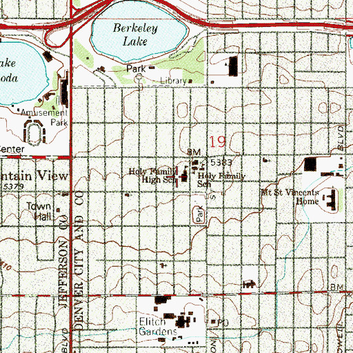 Topographic Map of Arrupe Jesuit High School, CO