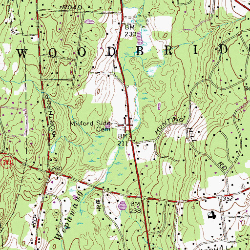 Topographic Map of Milford Side Cemetery, CT