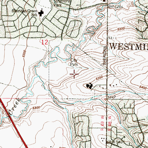 Topographic Map of City Park, CO