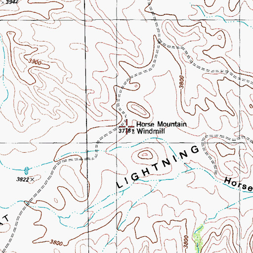 Topographic Map of Horse Mountain Windmill, TX