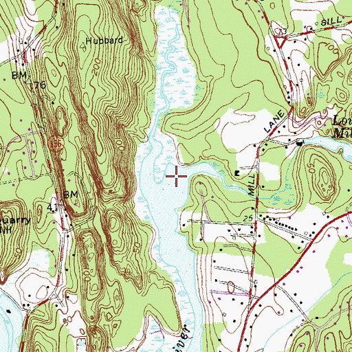 Topographic Map of Mill Brook, CT