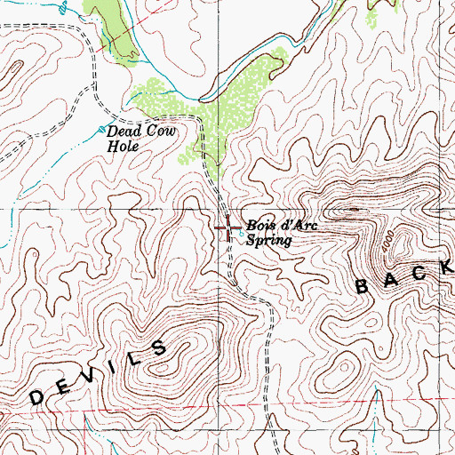 Topographic Map of Bois d'Arc Spring, TX