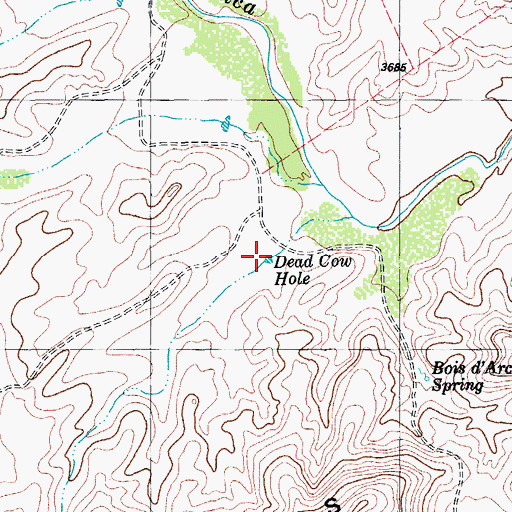 Topographic Map of Dead Cow Hole, TX