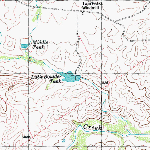 Topographic Map of Little Boulder Tank, TX