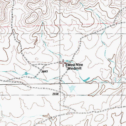 Topographic Map of West Nine Windmill, TX